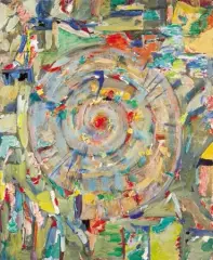 Kompozycja spiralna by Juliusz Studnicki, olej, płótno, sold Apr 2001