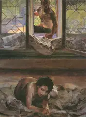 Jacek Malczewski, Modelka w pracowni malarza, olej, płótno