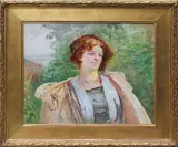 Jacek Malczewski, Portret Leontyny Gogulskiej, 1909-1911, olej, tektura