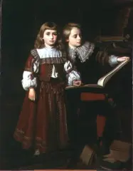 Cäsar Willich, Dzieci w bibliotece, olej, płótno
