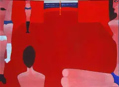 Niewolnice na morzu Egejskim by Jerzy Nowosielski, olej, płótno, sold Nov 2000