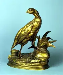 Kuropatwa by Jules Moignez, brąz barwiony, lakierowany, sold Jun 2000