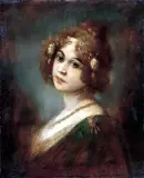 Theodor Recknagl, Rudowłosa tancerka - Tarantella, olej, płótno