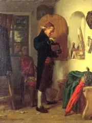 Kieliszek wina - Łyk na pokrzepienie by Leopold Loeffler, olej, płótno, sold Mar 2000