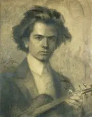 Jan Styka, Skrzypek, kredka, tektura