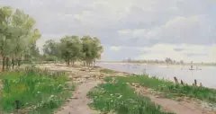Teofil Zaleski, Z okolic Kazimierza nad Wisłą, olej, deska