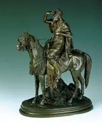 Ferdinand Pautrot, Wojownik arabski, brąz patynowany