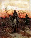 Na stanowisku by Alfred Wierusz-Kowalski, olej, deska, sold Dec 1999