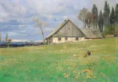 Gertrud Staats, Pejzaż z Karkonoszy, olej, płótno