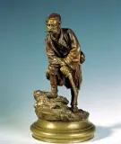 Powstaniec grecki by Wasilij Lew Jakowlewicz Graczew, brąz barwiony, lakierowany, sold May 1999