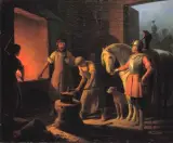 January Suchodolski, W kuźni, 1860-1869, olej, płótno