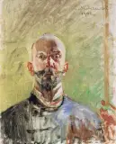 Jacek Malczewski, Autoportret, olej, tektura