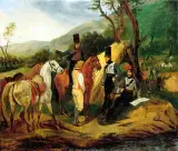 Tadeusz Brodowski, Przesłuchanie szpiega, olej, płótno