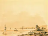 Iwan Konstantinowicz Ajwazowski, Port w Teodozji na Krymie, mieszana