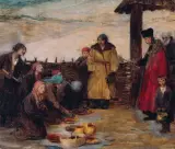 Teodor Axentowicz, Święcone, olej, płótno