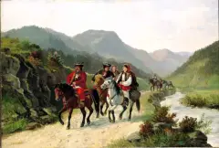 Józef Jaroszyński, Powrót z jarmarku, olej, płótno