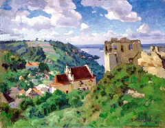 Konstanty Wróblewski, Pejzaż z Kazimierza nad Wisłą, olej, płótno