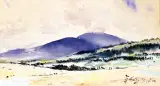 Pejzaż z Bystrej by Julian Fałat, akwarela, papier, sold Oct 1998