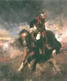 Piotr Michałowski, Ranny kirasjer, akwarela, papier