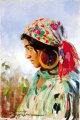 Cyganka - Marusia Kwiek by Feliks Michał Wygrzywalski, olej, płótno, sold Jun 1998
