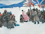 Teodor Axentowicz, Święto Jordanu, akwarela, gwasz, tektura