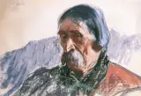 Szymon Tatar by Leon Wyczółkowski, pastel, papier, sold Jun 1998