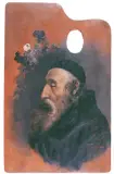 Maurycy Trębacz, Paleta malarska z portretem Żyda, olej, deska