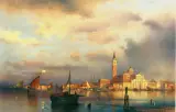 Sophus Jacobsen, Wenecja - widok na San Giorgio Maggiore, olej, płótno