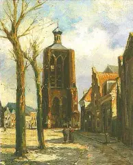 Jan Gerard Smits, Na miejskim placu, olej, płótno