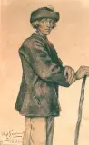 Wojciech Grabowski, Góral z Rymanowa, akwarela, papier