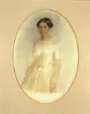 Leon Brzezinski, Dziewczyna w białej sukni, akwarela, papier