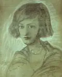 Portret pani Lisickiej-Ponińskiej by Stanisław Ignacy Witkiewicz, pastel, papier, offered Feb 1998