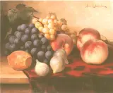 Martwa natura - owoce by Bronisława Łukomska - Wielowieyska, olej, płótno, sold Dec 1997