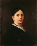Adam Badowski, Portret damy w czarnej sukni, olej, płótno