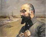 Portret Józefa Krupińskiego by Jacek Malczewski, olej, tektura, sold Dec 1997