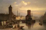 Edmund Dittmann, Nad kanałem w mieście, olej, płótno