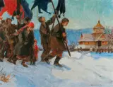 Teodor Axentowicz, Procesja huculska w święto Jordanu, olej, płótno