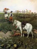 Stanisław Ksawery Szykier, Kozak i dziewczyna, olej, deska