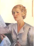 Ludomir Sleńdziński, Portret pani z nutami, olej, sklejka