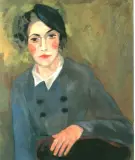 Jan Hrynkowski, Dama w berecie, olej, płótno