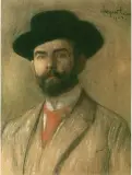 Leon Wyczółkowski, Portret Jerzego Warchałowskiego, pastel, karton