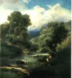 Otto Goldmann, Dzieci nad rzeką, olej, płótno