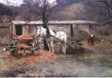W zagrodzie by Siergiej Swietosławski, olej, płótno, sold Jun 1997