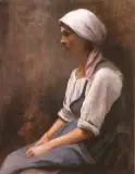 Sylwia Reisky, Zamyślona dziewczyna, olej, płótno