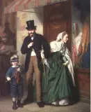 Leopold Loeffler, Trudne chwile, olej, deska