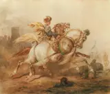 Luzak by Juliusz Kossak, akwarela, papier, sold Jun 1997
