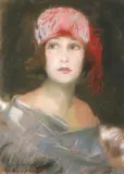 Lola by Feliks Michał Wygrzywalski, pastel, karton, sold Jun 1997