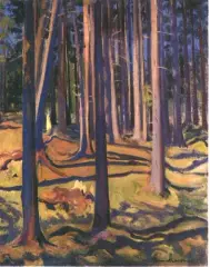 Las by Tymon Niesiołowski, olej, płótno, sold Mar 1997
