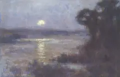 Stanisław Fabijański, Nocturn, olej, tektura