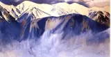 Dolomity by Julian Fałat, akwarela, karton, sold Mar 1997